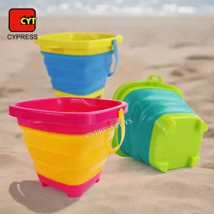 Juguetes De Playa Outdoor Strand Sands pielzeug Kunststoff Faltbarer Silikon Eimer Spielset