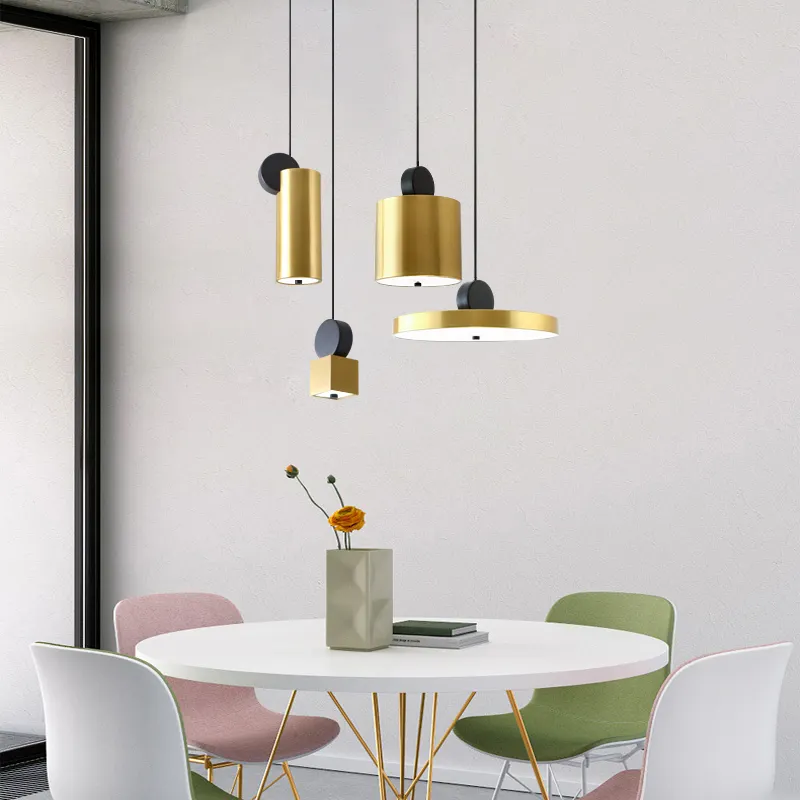 Venta al por mayor estilo nórdico moderno interior lámpara araña led decorativo galvanizado de metal colgante de luz