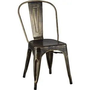 流行便宜的价格粉末涂层商业家具餐厅复古工业金属餐椅批发
