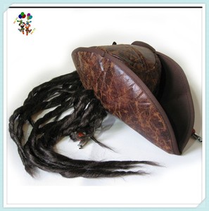 Adultes Capitaine Jack Dreadlocks Tressé Halloween Fête Fantaisie Costume <span class=keywords><strong>Pirate</strong></span> Chapeaux HPC-0200 - Product Image 4