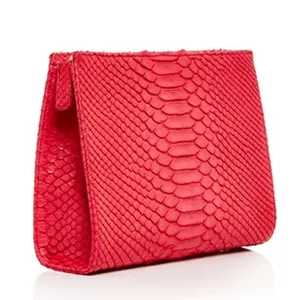 luxury elegant red evening clutch bag leather simple zip closure dinner leather clutch handbag for lady