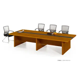 Luxury furniture wooden office modern room conference table power outlet