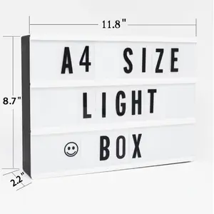 नई प्रकाश अप पत्र बॉक्स पार्टी आउटडोर शादी पट्टिका दुकान पर हस्ताक्षर का नेतृत्व किया A4 सिनेमा प्रकाश बॉक्स