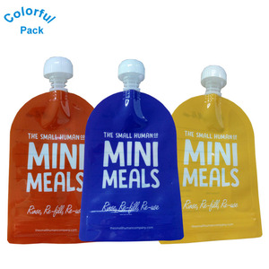 Muestra Gratuita de Bolsa Reutilizable Personalizada para Alimentos para Bebés con Boquilla, Sellado Térmico de Plástico PET y Aluminio y Asa con Válvula para Jugos y Leche - Product Image 2