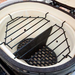 18 " Oval de cerámica de Kamado fumador del carbón de leña parrilla <span class=keywords><strong>exterior</strong></span> <span class=keywords><strong>barbacoa</strong></span> con cesta equipo de cocina - Product Image 4