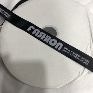 Tejer grogrén (ligamento tafetán <span class=keywords><strong>cinta</strong></span> impresa negro personalizado satén <span class=keywords><strong>cinta</strong></span> tejida con logo correas para el collar de perro y silla de jardín - Product Image 6