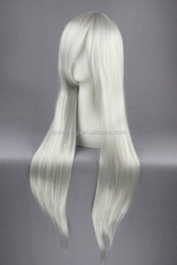 <span class=keywords><strong>Perruque</strong></span> synthétique de cosplay de haute qualité, longue de 80 cm, droite, de couleur argentée et <span class=keywords><strong>blanche</strong></span>, inspirée de Sephiroth de Final Fantasy, pour <span class=keywords><strong>Halloween</strong></span> et les fêtes - Product Image 4