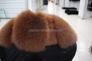 ALICEFUR abastecimiento directo de fábrica, precio al por mayor <span class=keywords><strong>Collar</strong></span> de piel de zorro con cuero chaqueta y abrigo - Product Image 2