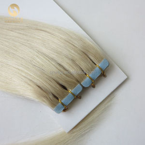 Grosir murah Eropa 100% pemanjangan rambut manusia virgin di dubai dua sisi <span class=keywords><strong>remy</strong></span> kutikula tak terlihat pita ekstensi rambut - Product Image 3
