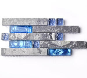 Trang Chủ Xây Dựng Màu Xanh Xám Sóng Đá Cẩm Thạch Gạch Thủy Tinh Lồng Vào Nhau Mô Hình Nghệ Thuật Thủy Tinh Khảm Hồ Bơi - Product Image 1