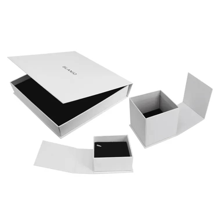 Yilucai-caja de cartón con imán para embalaje de joyería, económico, con logotipo personalizado