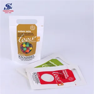 Kraft Paper Nut Craft Sugar Snack Food Window Packaging Ziplock Bag