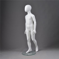 Mannequin enfant grande taille en fibre de verre blanc mat avec tête pour garçons, pose debout, modèle européen original pour présentation de vêtements