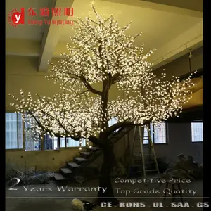 Cerisier artificiel blanc avec grande led, cm, 15 pieds, arbre en fleurs, pour décoration de mariage, de noël et de vacances