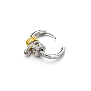 Craft Wolf Jewelry Findings Diamond Love Hoop <strong>Earrings</strong> Fashionable <strong>Earring</strong> <strong>Posts</strong> Stainless Steel 18K Gold Plated Trendy OEM ODM - Product Image 5