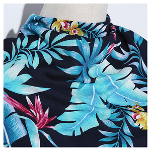 Tela <span class=keywords><strong>de</strong></span> rayón para camisa <span class=keywords><strong>de</strong></span> vestir, material <span class=keywords><strong>de</strong></span> viscosa floral, estampado tropical, 100% viscosa - Product Image 1