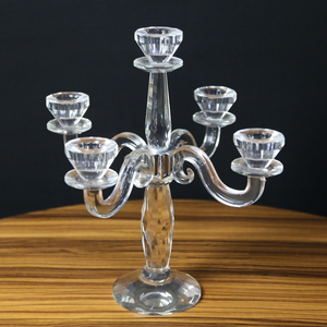 5 armas K9 Crystal Candle holder hermoso cristal candelabros al por mayor LED para la boda - Product Image 3