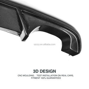 Diffusore per Paraurti Posteriore in Fibra di Carbonio Golf7 GolfVII per Volkswagen VW <span class=keywords><strong>Golf</strong></span> 7 MK7 <span class=keywords><strong>R</strong></span> / <span class=keywords><strong>R</strong></span> <span class=keywords><strong>Line</strong></span> dal 2014 in Poi - Product Image 5