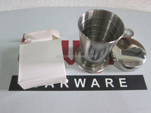 Verre à shot pliable en plastique avec couvercle et chaîne, design minimaliste, écologique, pour les voyages, réutilisable, longueur 197 mm - Product Image 3