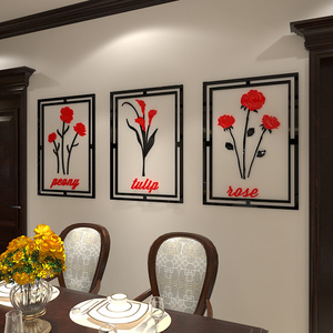 Cornice decorativa adesivo murale fiore di peonia <span class=keywords><strong>per</strong></span> divano sfondo sala da pranzo arte murale decorazioni murali - Product Image 4