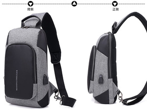 Nouveau sac de poitrine pour hommes Messenger toile épaule version coréenne de la marée diagonale croix multi-fonction sac de poitrine - Product Image 6