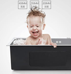 Bồn rửa hai bát nhà bếp hiện đại hộ gia đình sang trọng dưới núi 304 thủ công Bát đôi bồn rửa nhà bếp thép không gỉ - Product Image 5