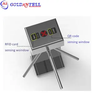 RFID/QR条形码/令牌硬币阅读器门禁自动三脚架旋转门GAT-306