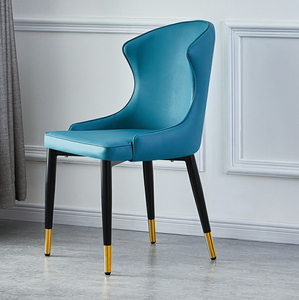 เก้าอี้รับประทานอาหารแบบเรียบง่ายสีดำลายอุ้งเท้าโลหะ PU ดีไซน์ทันสมัยสำหรับห้องนั่งเล่น - Product Image 5