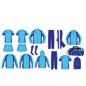 Online Groothandel Hoge Kwaliteit Oem 100% Polyester Custom New Design Team Sport Training Jersey Uniform Volledige Set Heren Voetbal Kit