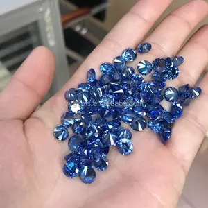 Batu Permata Sintetis Batu Industri Buatan Pria Safir Biru Longgar