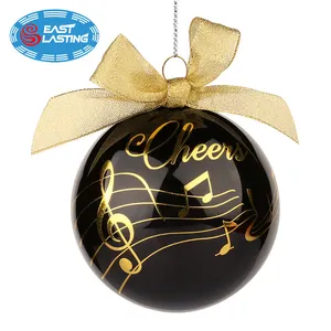 Calcomanía musical nudo arco Navidad bola de cristal adornos adorno de árbol de Navidad