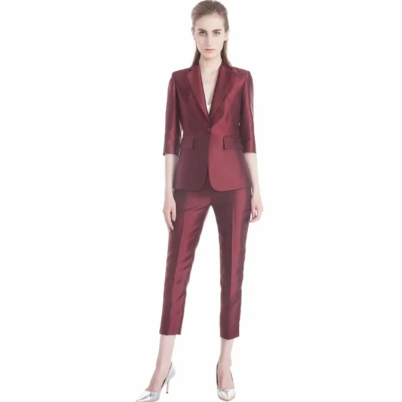 Checked Slim Fit BlazerスーツNew Pant Coat Design Ladies Office Suit Styles Business Woman Suit For Women Formal