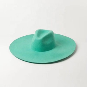 Custom Luxury 14.5cm Wide Brim Stiff Wool Felt Fedora <strong>Hat</strong> <strong>for</strong> <strong>Women</strong> Ladies Dress - Product Image 1