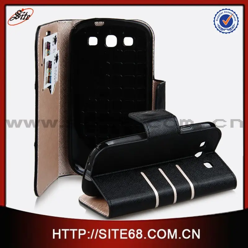 china wholesale couro tpu telefone celular flip caso galaxy s3