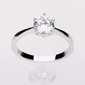 6mm 1 caret Hearts & Arrows Ideal Cut <span class=keywords><strong>Solitario</strong></span> de <span class=keywords><strong>compromiso</strong></span> cúbicos Circonia Diamante - Product Image 3