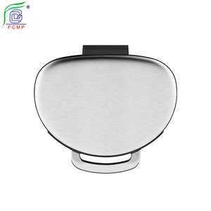 Tempat Sampah Semi bulat 12L, dengan ember bagian dalam tutup baja tahan karat dan Pedal kaki kapasitas besar untuk kantor dan dapur - Product Image 3