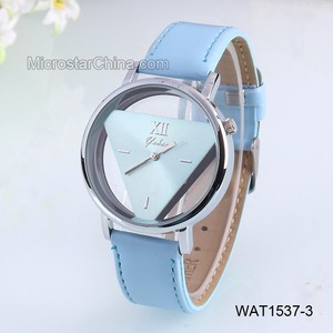 2015 <span class=keywords><strong>el</strong></span> mercado caliente venta color de la mezcla en forma de triángulo moda de cuero de lujo de la marca china reloj - Product Image 4