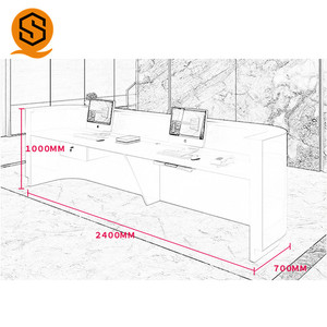 Hiện Đại Trắng <span class=keywords><strong>corian</strong></span> Đá Nhân Tạo bàn tiếp tân cho văn phòng bệnh viện siêu thị khách sạn sử dụng - Product Image 6