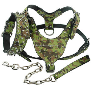 Arnés de Entrenamiento para Perros, Collar de Cuero Suave con Remaches, Conjunto de Arnés y Correa para Perros - Product Image 2