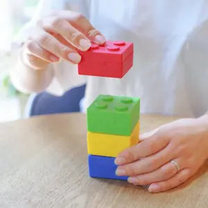 귀여운 모양 쌓을수 있는 작은 알약 저장 상자 귀여운 빌딩 블록 알약 상자
