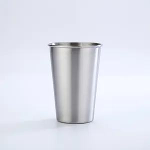 Shatterproof Stackable Drinking Single Wall Cup 304SS 16 oz Pint Cup