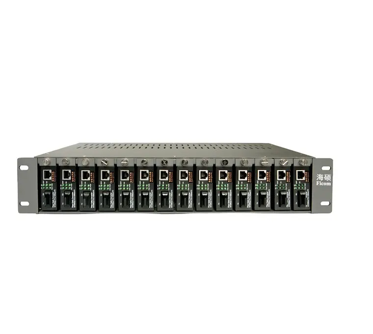 2U 19 Inch Rack Type 14 Port Media Converter Chassis