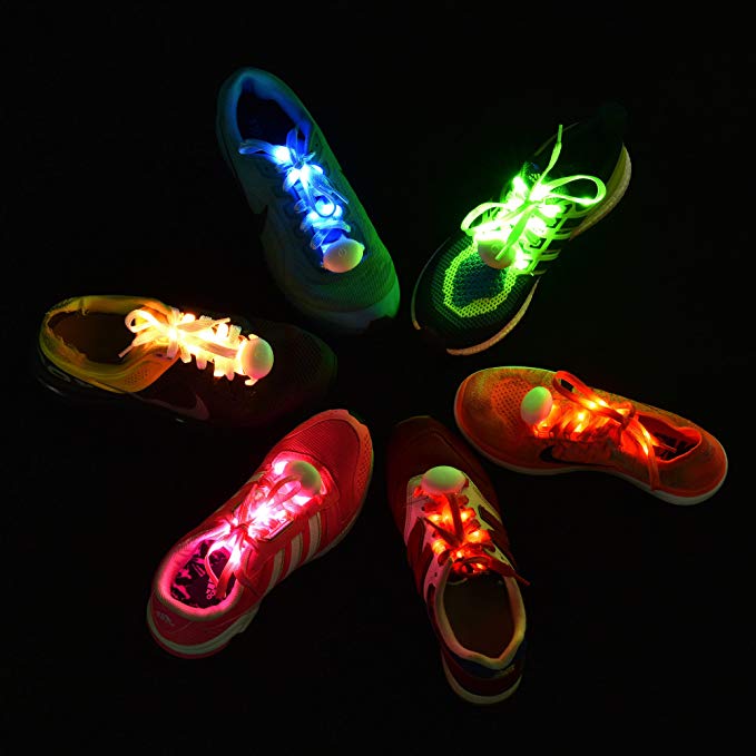 Светодиодные шнурки, светящиеся нейлоновые шнурки для обуви, светящиеся ночью для рождественской вечеринки