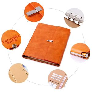 <span class=keywords><strong>Agenda</strong></span> de Negocios A5, Hojas Sueltas, 6 <span class=keywords><strong>Anillas</strong></span>, Diario de Cuero, Cuaderno para Promociones - Product Image 4