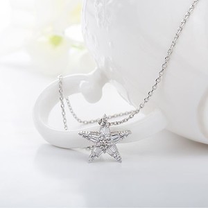 LUOTEEMI-collar de lujo Chapado en platino para mujer, cristal de circonia cúbica transparente, joyería de boda para fiesta, Estrella - Product Image 6