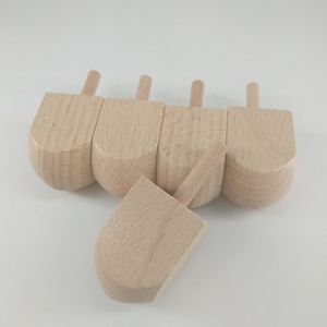 Kayu Dreidels 2-1/2 Inch, Yang Belum Selesai Alami Kayu Beech Spinning Top Mainan - Product Image 4
