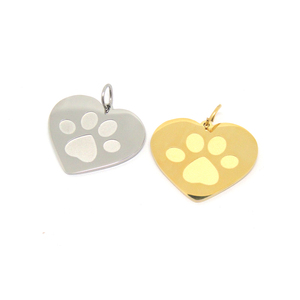 Pendentifs animaux Graver Collier Métal Argent Patte de <span class=keywords><strong>Chien</strong></span> Bijoux Graver Pendentifs Charms Making Jewelry Stainless Steel Cute Charms - Product Image 2
