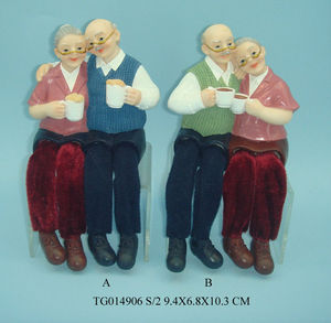 El <span class=keywords><strong>Abuelo</strong></span> y la abuela de Polyresin antigua decoración del hogar de la memoria y el recuerdo - Product Image 1
