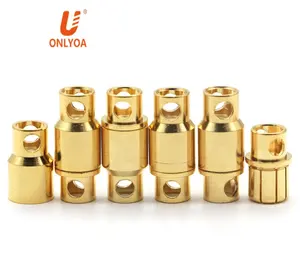 Conector banana de bala chapado en oro de 8mm de alta corriente para conector macho hembra RC