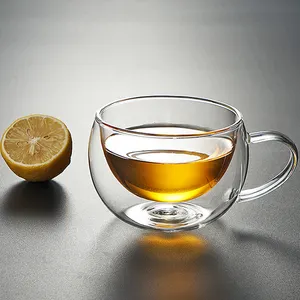 Doppia Parete di <span class=keywords><strong>Vetro</strong></span> Isolato <span class=keywords><strong>Tazze</strong></span> <span class=keywords><strong>Da</strong></span> Tè Migliore In Coppia con il vostro Teiera o Caffè - Product Image 1